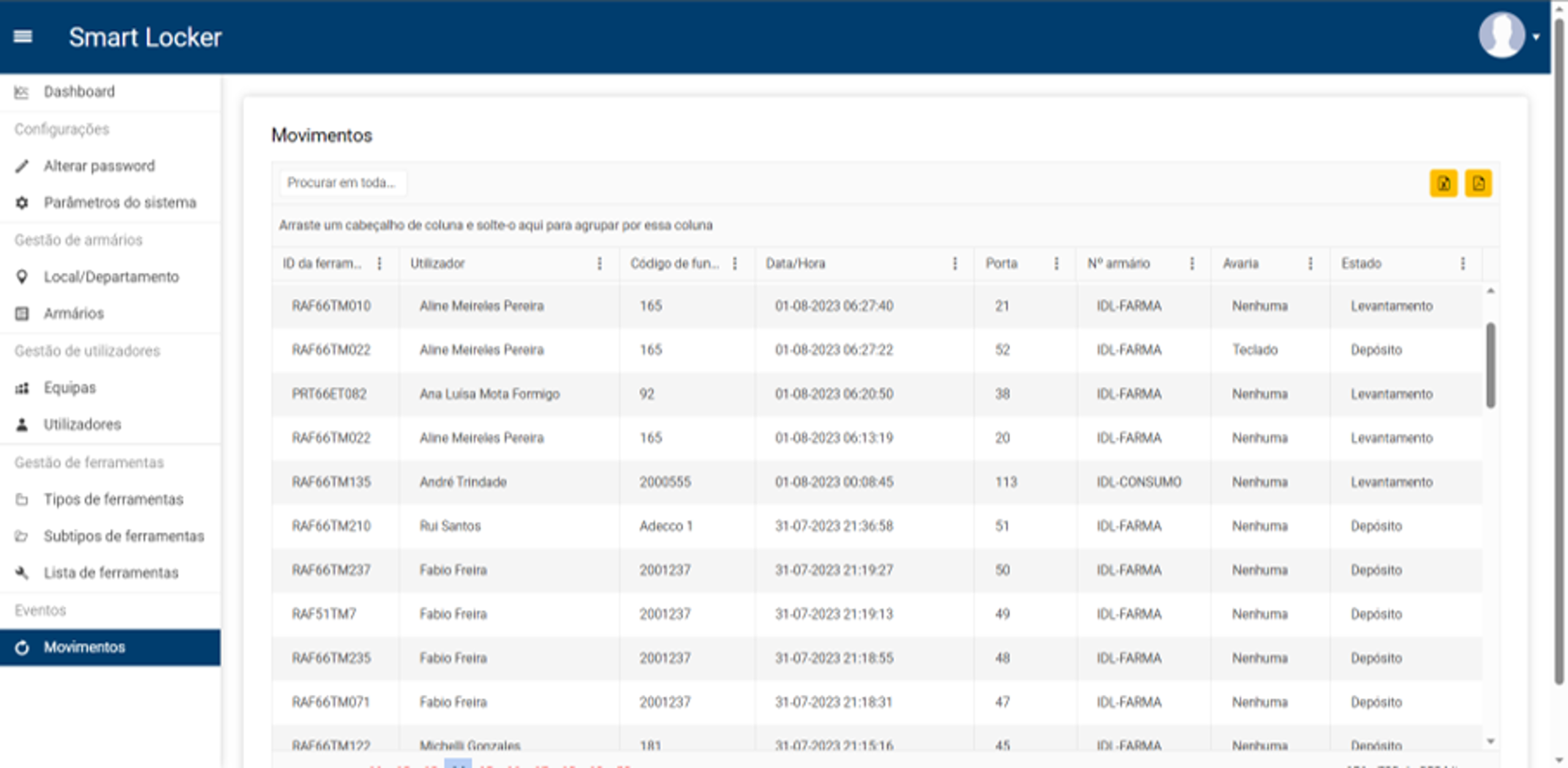 Imagem da plataforma Tool Management/Industrial Vending